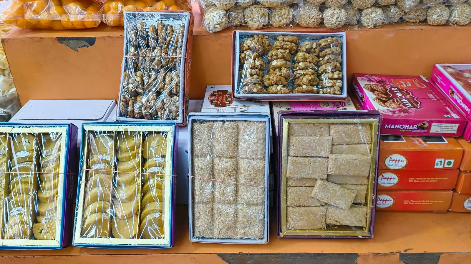 A spread of freshly made Bengali sweets