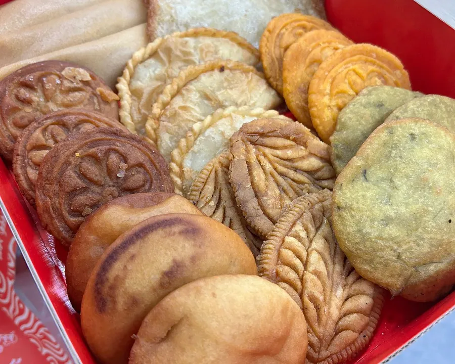A box of assorted Bengali sweets